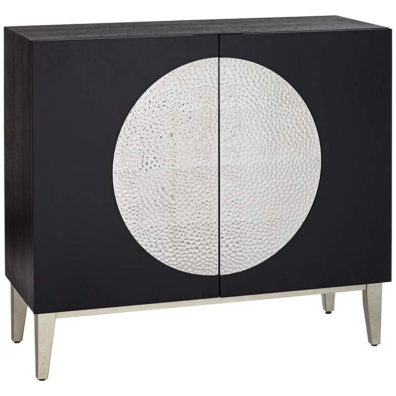 Image 2 Medallion 39 1/2 inch Wide Black and Metal 2-Door Cabinet