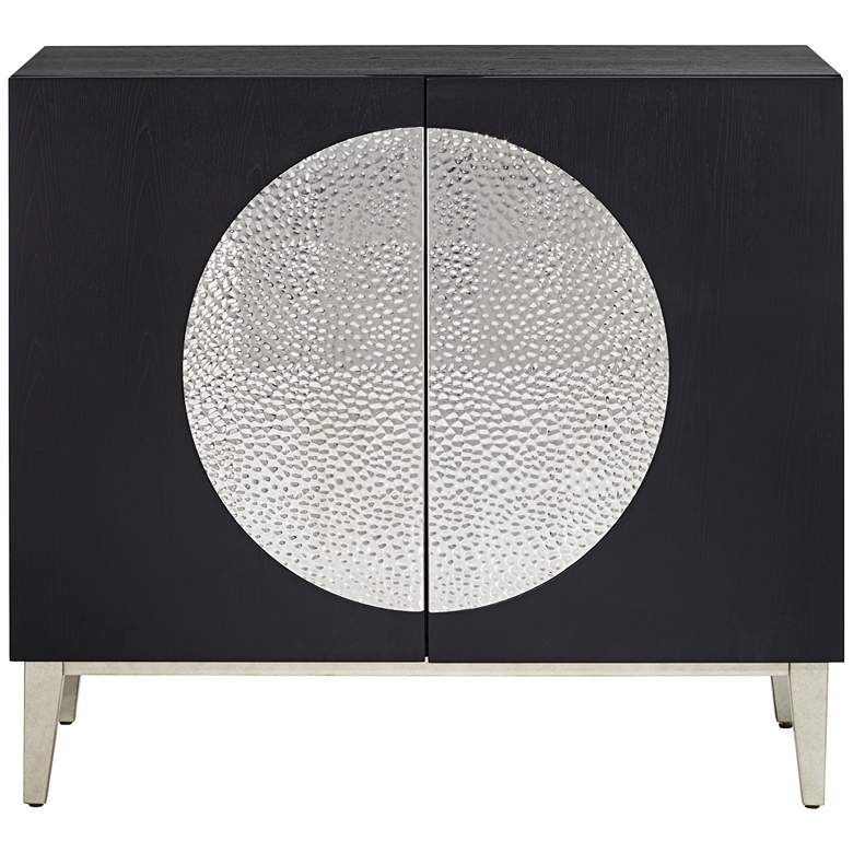 Image 6 Medallion 39 1/2 inch Wide Black and Metal 2-Door Cabinet more views