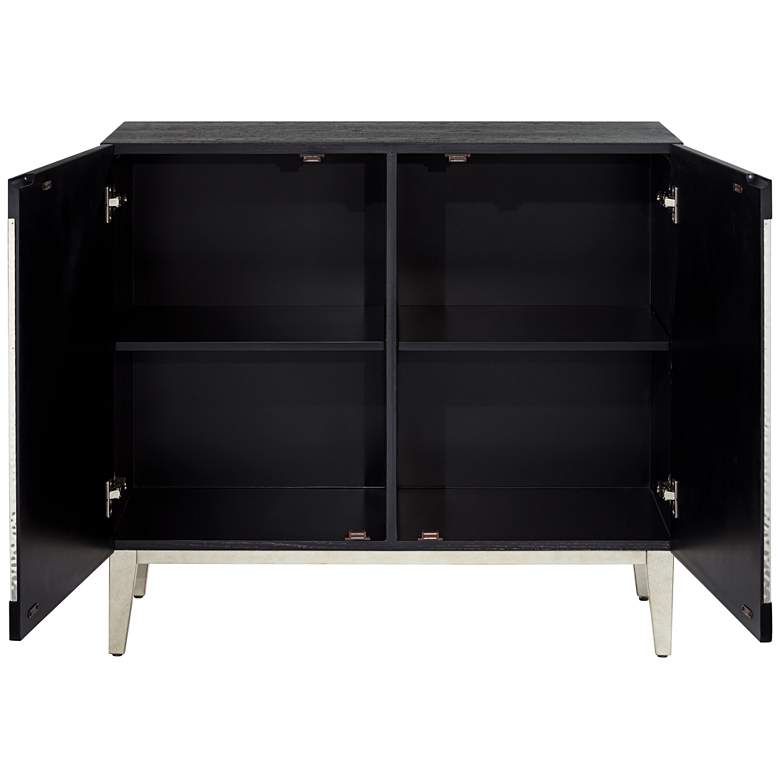 Image 7 Medallion 39 1/2 inch Wide Black and Metal 2-Door Cabinet more views