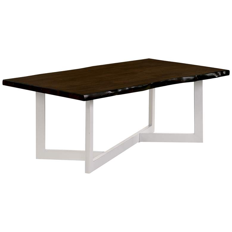 Image 3 Medera 47 1/4" Wide Oak Wood White Metal Coffee Table