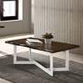 Medera 47 1/4" Wide Oak Wood White Metal Coffee Table in scene