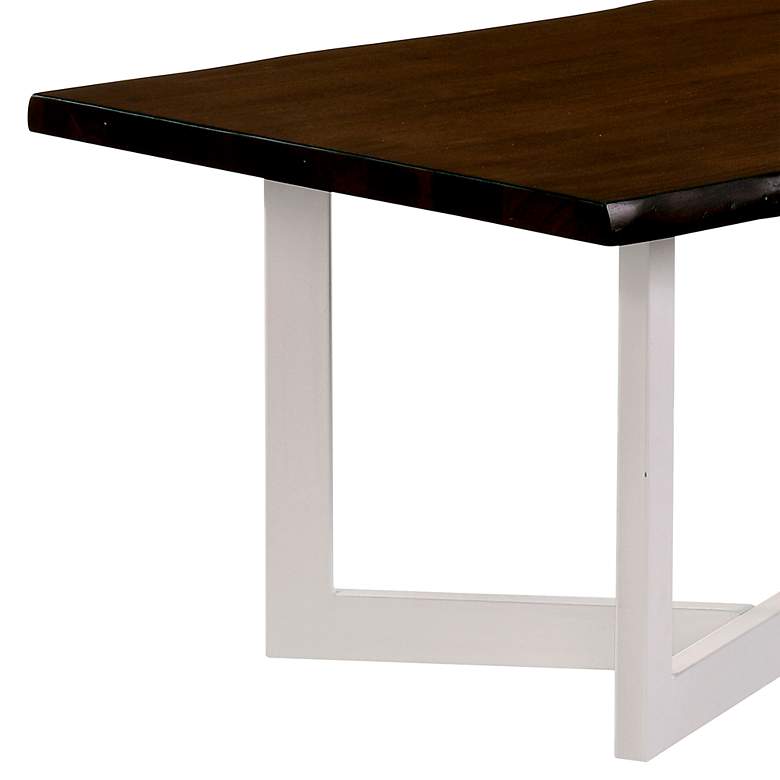 Image 4 Medera 47 1/4 inch Wide Oak Wood White Metal Coffee Table more views