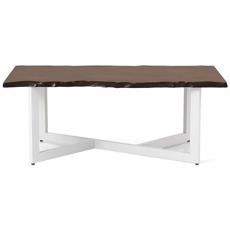 Image 6 Medera 47 1/4" Wide Oak Wood White Metal Coffee Table more views