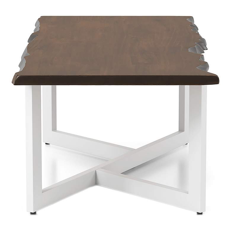 Image 7 Medera 47 1/4 inch Wide Oak Wood White Metal Coffee Table more views