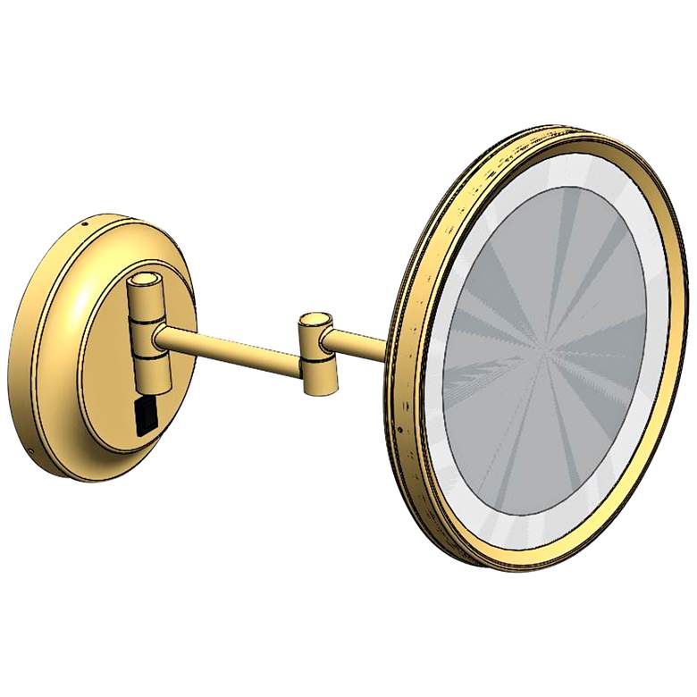 Image 1 Meders Brushed Brass LED Lighted Round Makeup Wall Mirror