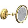 Meders Brushed Brass LED Lighted Round Makeup Wall Mirror