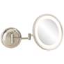 Meders Brushed Nickel LED Lighted Round Makeup Wall Mirror