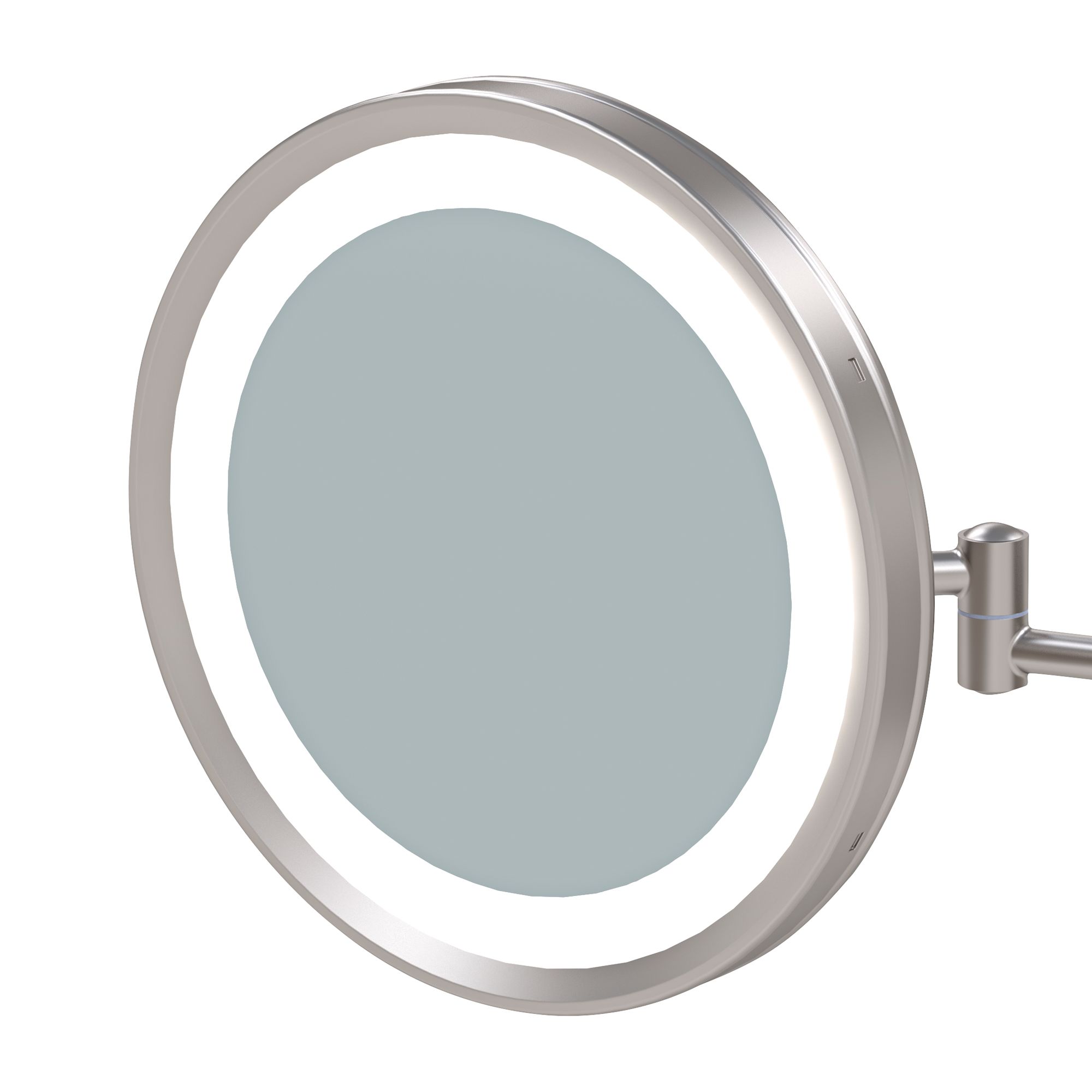 Image 2 Meders Brushed Nickel LED Lighted Round Makeup Wall Mirror more views