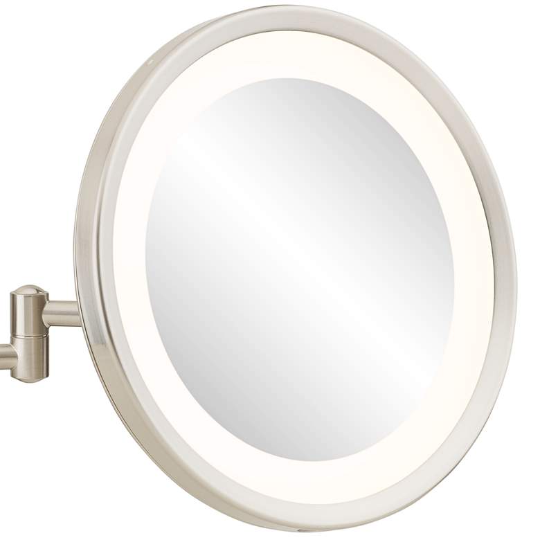 Image 2 Meders Brushed Nickel LED Lighted Round Makeup Wall Mirror more views