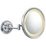 Meders Chrome Magnified LED Lighted Round Makeup Wall Mirror