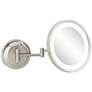 Meders Polished Nickel LED Lighted Round Makeup Wall Mirror