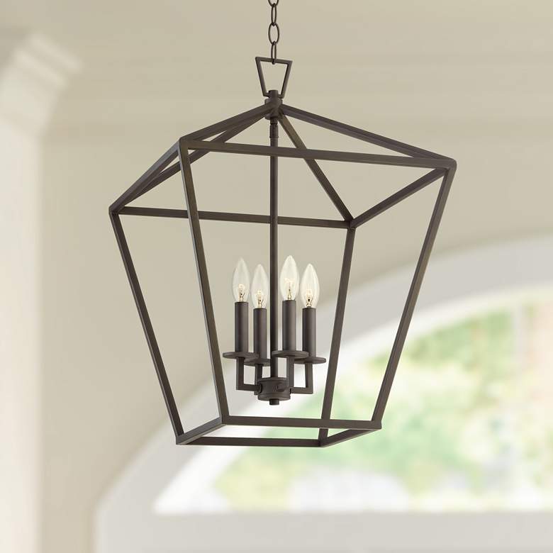 Image 1 Medford 17 1/2" Wide Bronze 4-Light Entry Mini Pendant