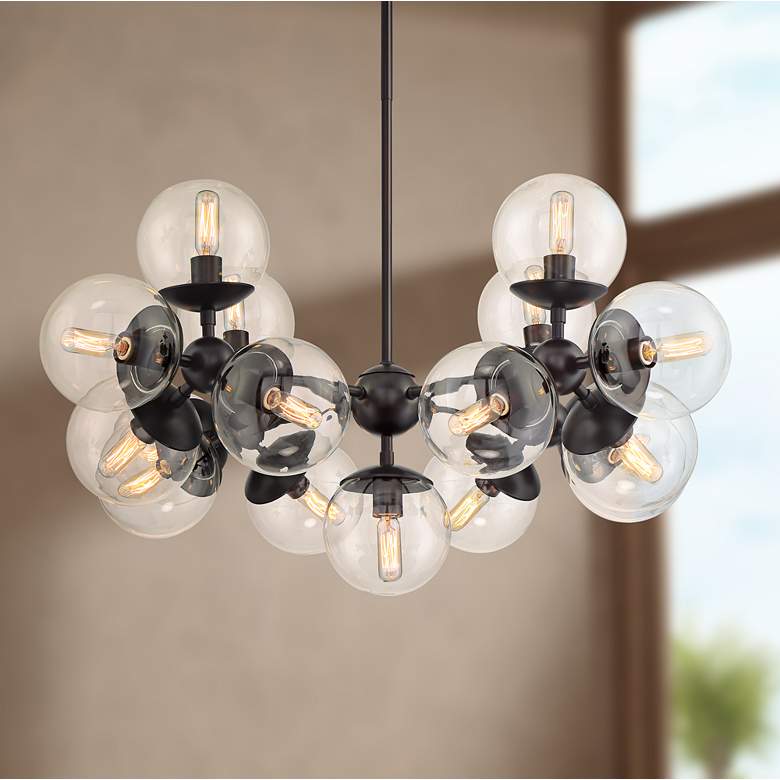 Image 1 Medhi 35 1/2 inchW Bronze 17-Light Sputnik Style Pendant Light