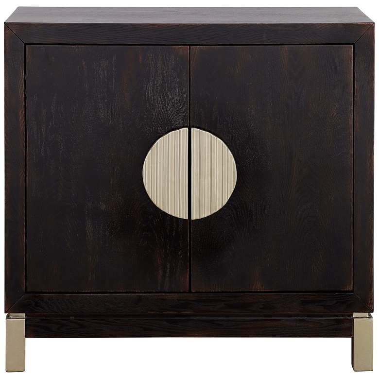 Image 3 Medici 36" Wide Black and Gold 2-Door Accent Cabinet more views