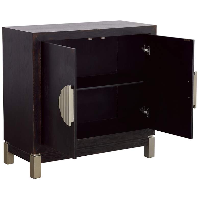 Image 4 Medici 36" Wide Black and Gold 2-Door Accent Cabinet more views