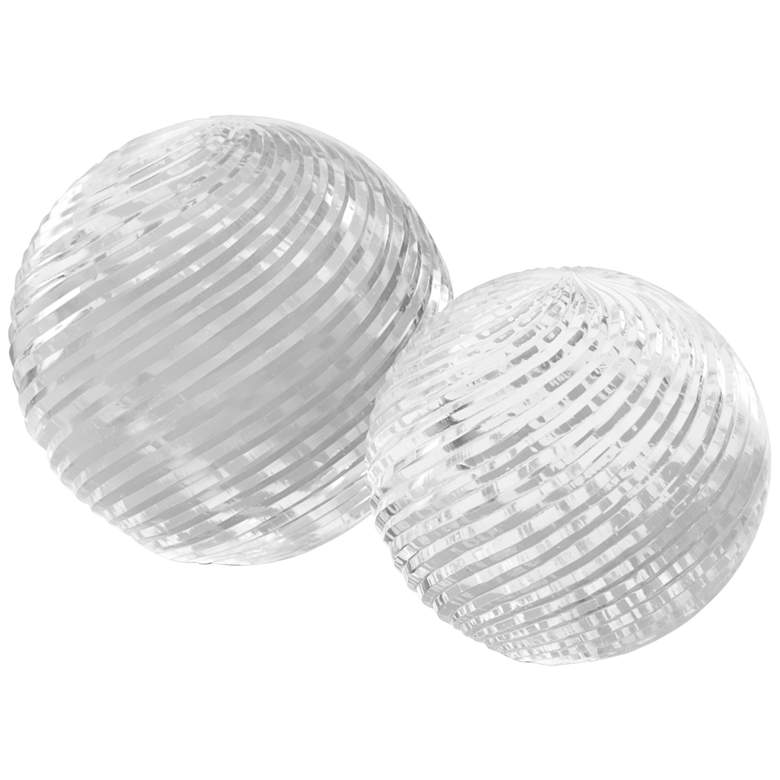 Medici Frosted Glass Sphere Sculptures Set of 2
