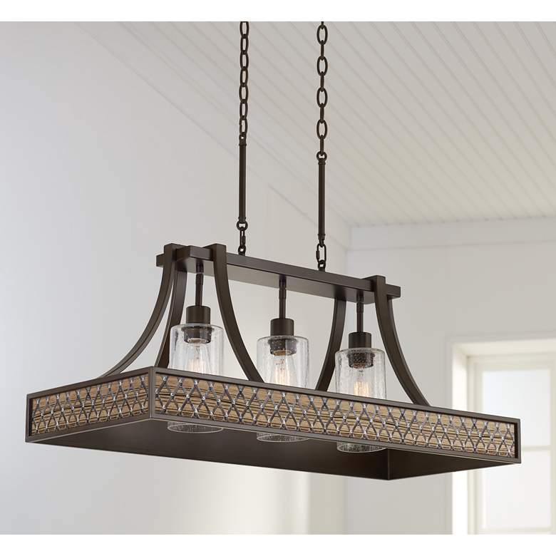 Image 1 Medieval Craftsman Oswald Bronze Kitchen Island Light Pendant