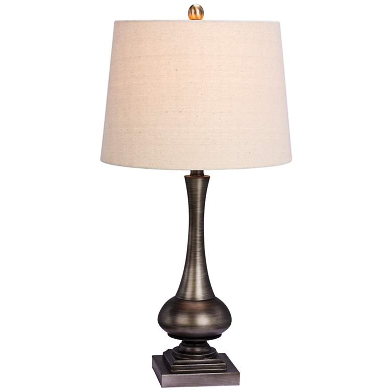 Image 1 Medina 28" Dark Silver Finish Modern Metal Table Lamp
