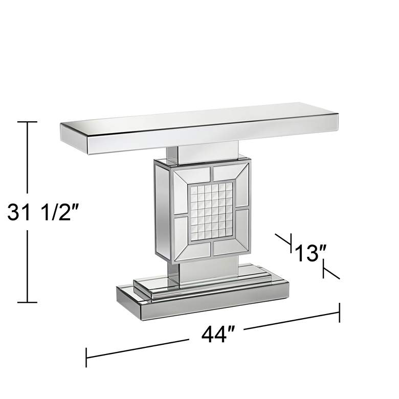 Image 7 Medina 44" Wide Mosaic Mirrored Console Table more views