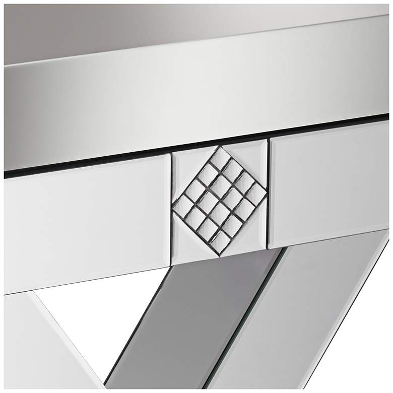 Image 4 Medina 46 1/2" Wide Mosaic X-Frame Mirrored Console Table more views