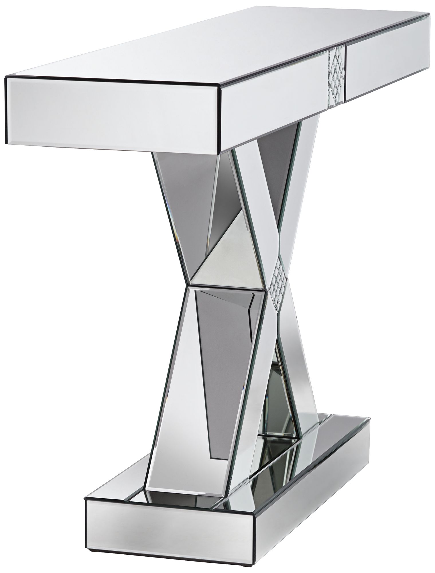 Medina 46 1/2" Wide Mosaic X-Frame Mirrored Console Table in scene