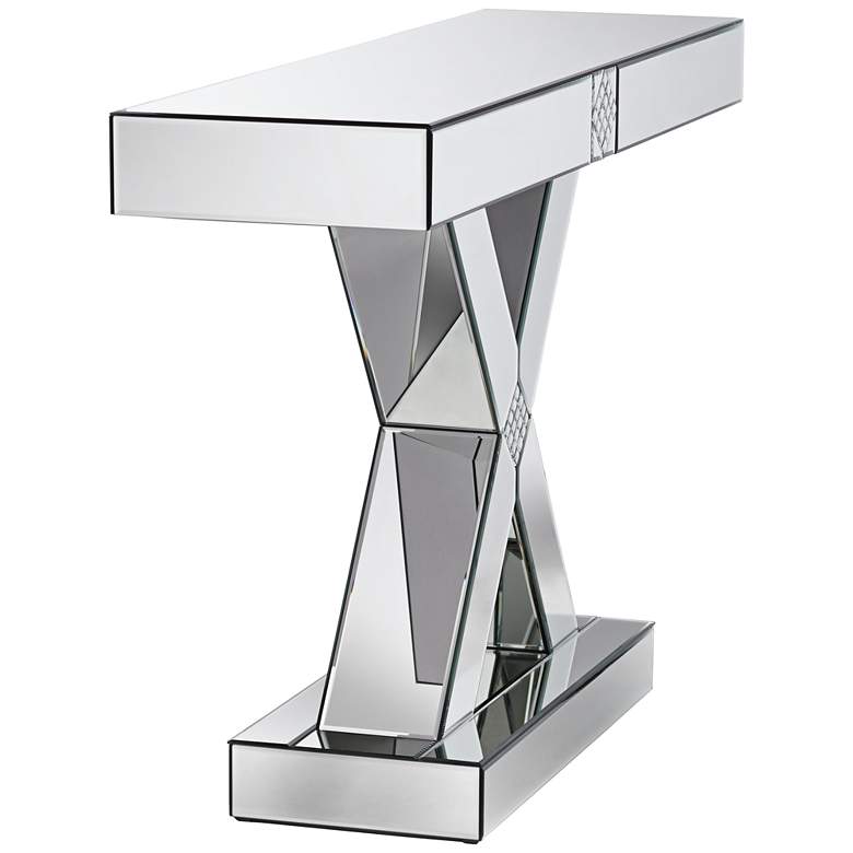 Medina 46 1/2&quot; Wide Mosaic X-Frame Mirrored Console Table more views