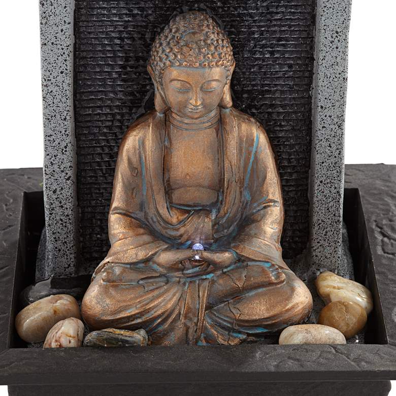 Image 3 Meditating Buddha 11" High Tabletop Fountain more views