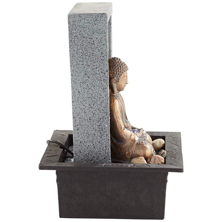 Image 6 Meditating Buddha 11 inch High Tabletop Fountain more views