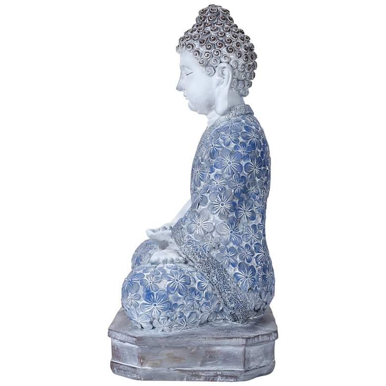 Image 3 Meditating Buddha 15"H Multi-Color Statue with LED Spotlight more views