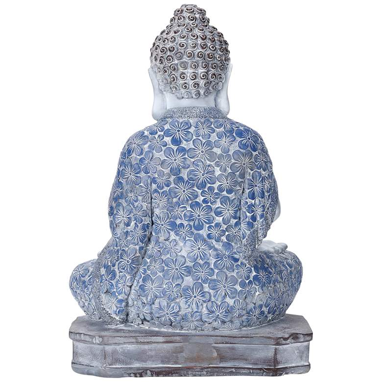 Image 4 Meditating Buddha 15"H Multi-Color Statue with LED Spotlight more views