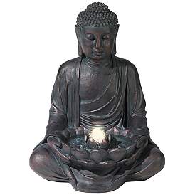 Image3 of Meditating Buddha 24" High Bubbler Fountain with Light