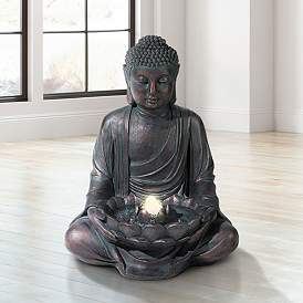 Image2 of Meditating Buddha 24" High Bubbler Fountain with Light