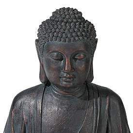 Image4 of Meditating Buddha 24" High Bubbler Fountain with Light more views