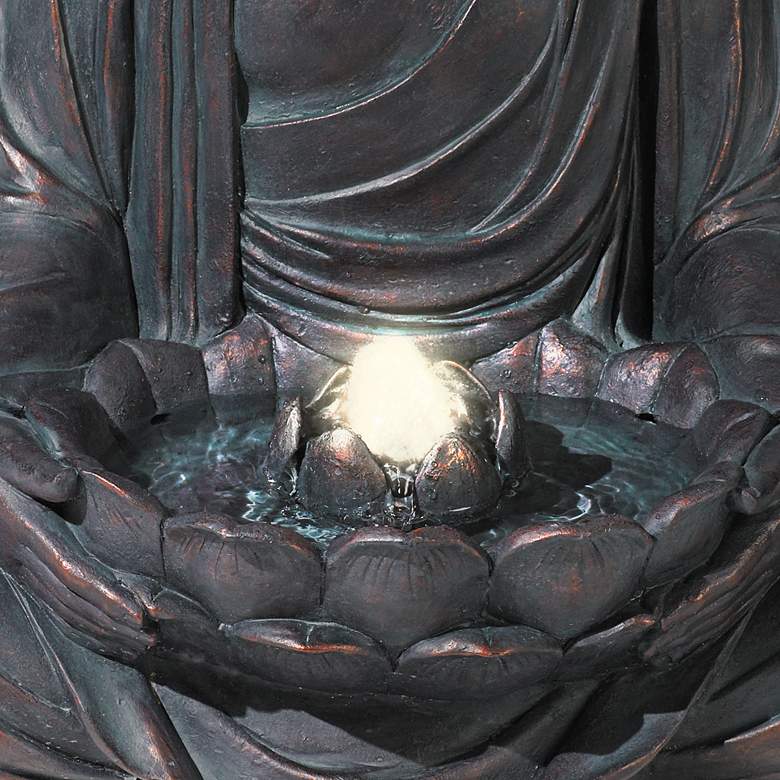 Image 5 Meditating Buddha 24 inch High Bubbler Fountain with Light more views