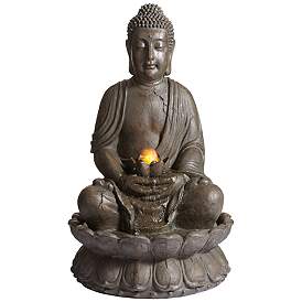 Image2 of Meditating Buddha 33 1/2" High Indoor-Outdoor Water Fountain