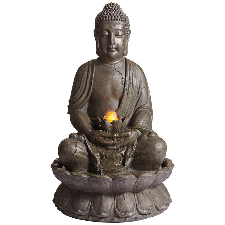Meditating Buddha 33 1/2&quot; High Indoor-Outdoor Water Fountain