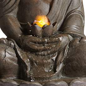 Image4 of Meditating Buddha 33 1/2" High Indoor-Outdoor Water Fountain more views