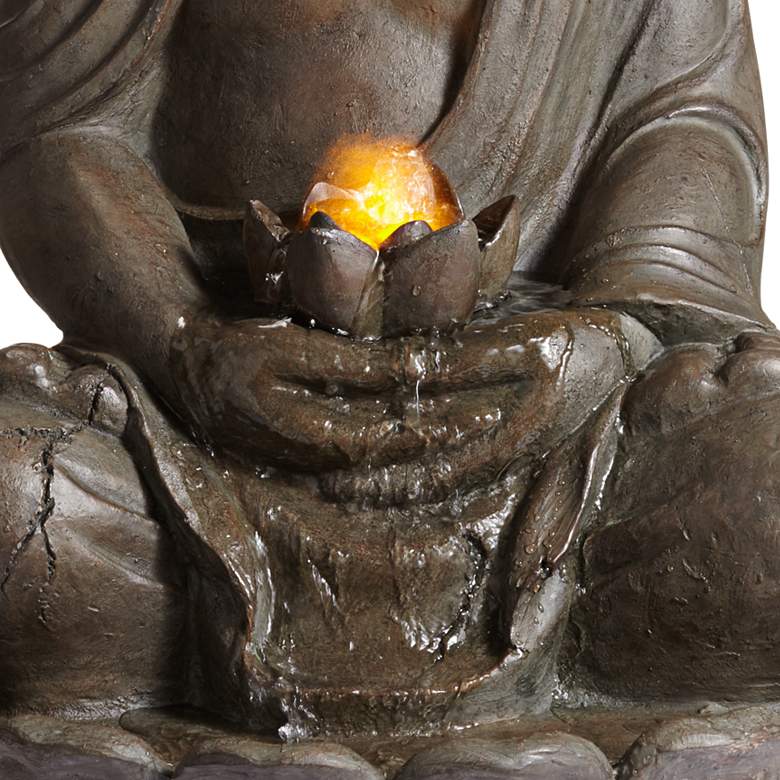 Image 4 Meditating Buddha 33 1/2" High Indoor-Outdoor Water Fountain more views