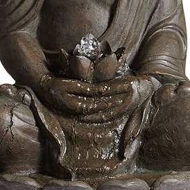 Image5 of Meditating Buddha 33 1/2" High Indoor-Outdoor Water Fountain more views