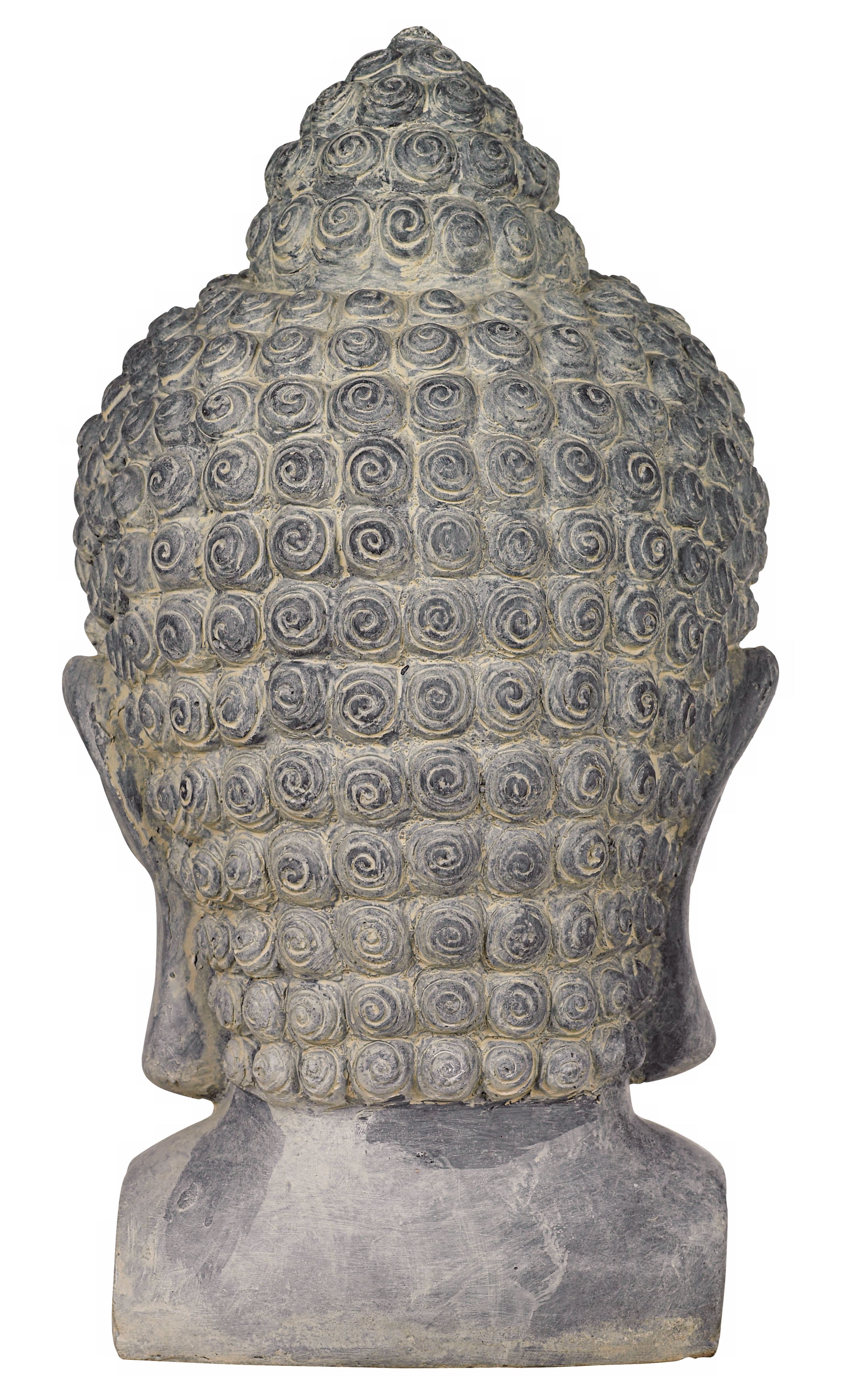Meditating Buddha Head 18 1/2" High Outdoor Statue Image 5