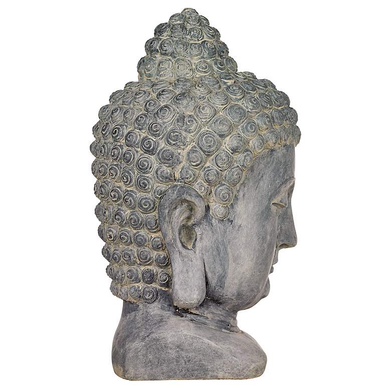 Image 5 Meditating Buddha Head 18 1/2 inch High Outdoor Statue more views