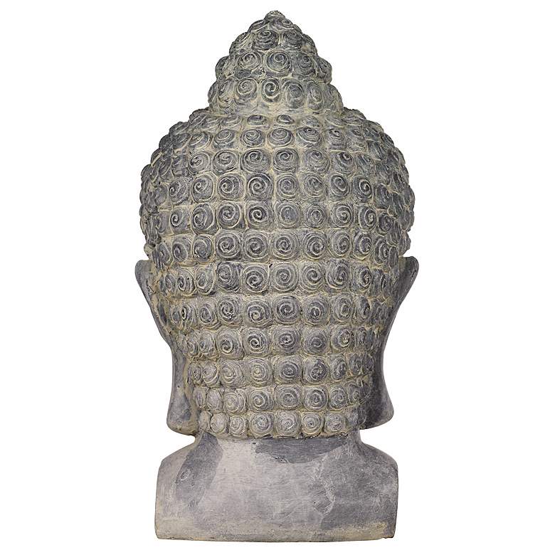 Image 6 Meditating Buddha Head 18 1/2" High Outdoor Statue more views