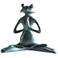 Meditating Yoga Frog 12 1/2"W Verdigris Metal Garden Statue