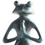 Meditating Yoga Frog 12 1/2"W Verdigris Metal Garden Statue
