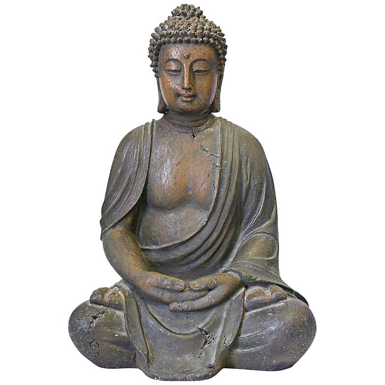 Image 1 Meditative Buddha 16 inch High Outdoor Statue