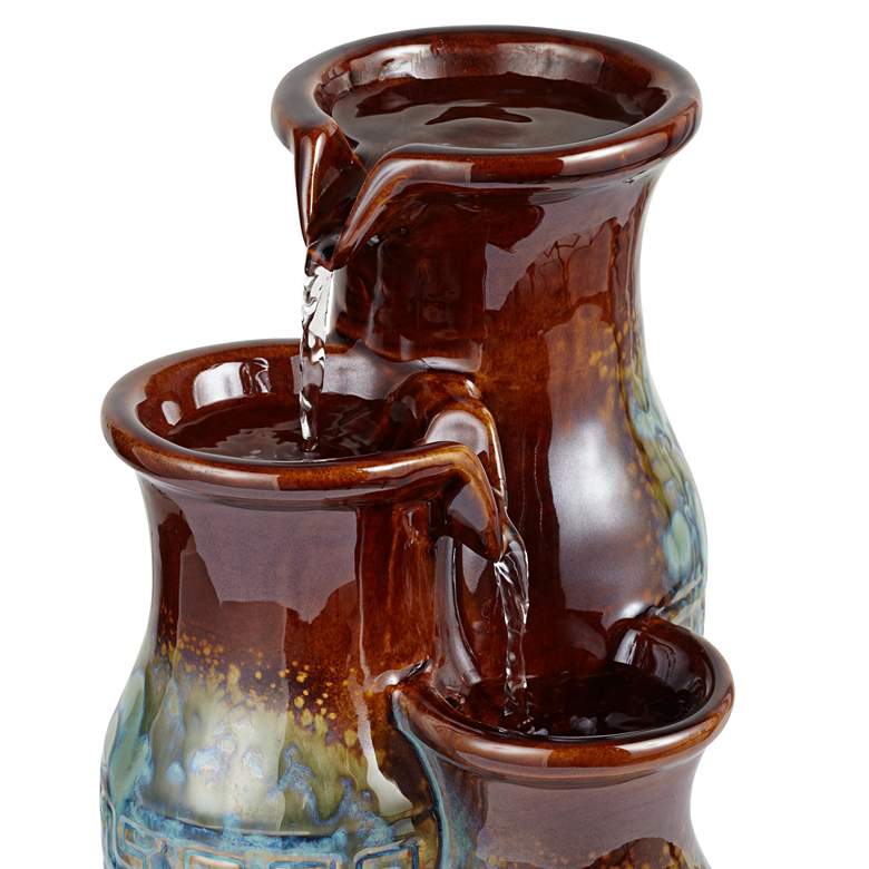 Image 3 Mediterranean Jar 11 1/2" High Ceramic Tabletop Fountain more views
