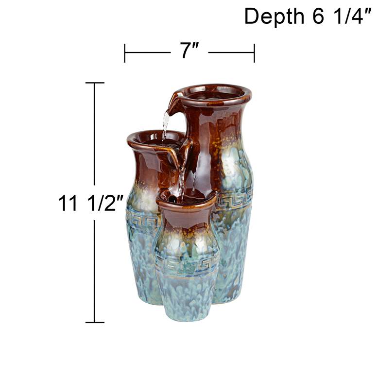 Image 7 Mediterranean Jar 11 1/2" High Ceramic Tabletop Fountain more views