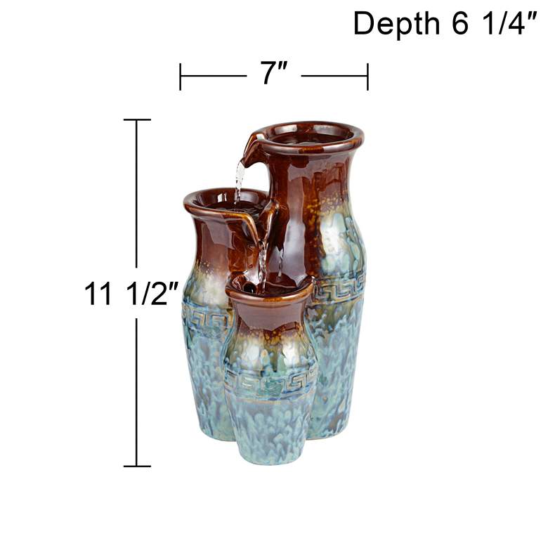 Image 7 Mediterranean Jar 11 1/2 inch High Ceramic Tabletop Fountain more views