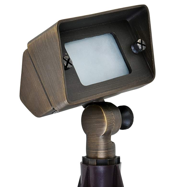 Image 2 Medium 6" High Antique Brass Landscape Flood Light more views
