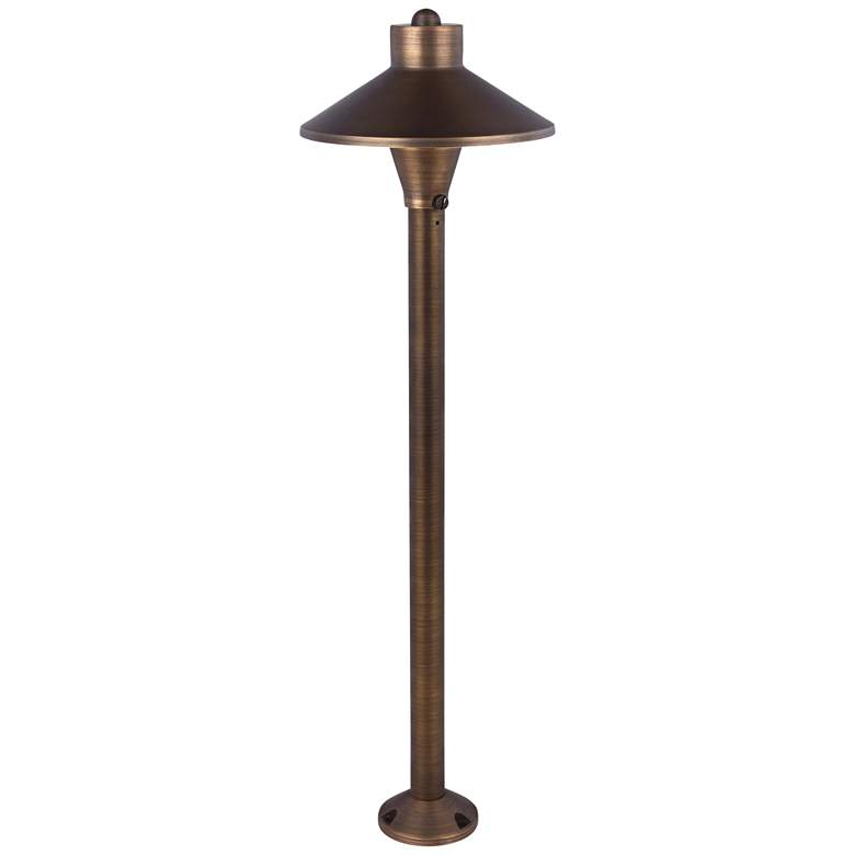 Image 1 Medium-Cone 24 inch High Antique Brass Landscape Path Light